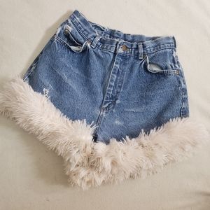 Lee Jeans Custom Fur Fringe Cut-offs